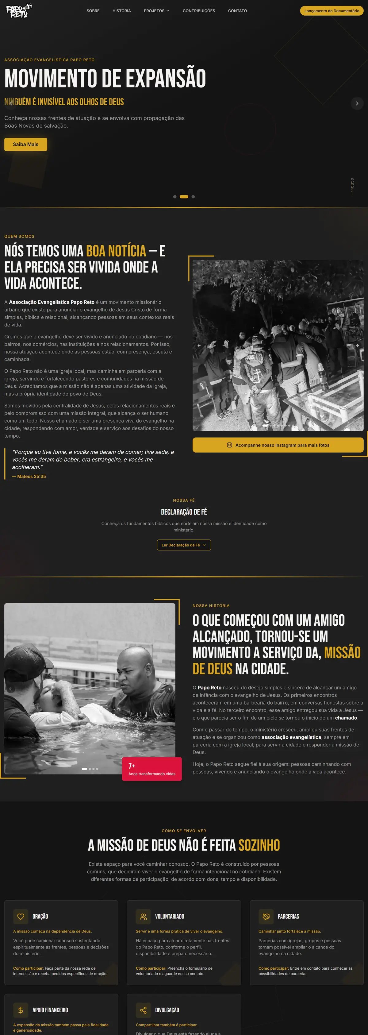 Papo Reto: site feito pela Ylink, rolando