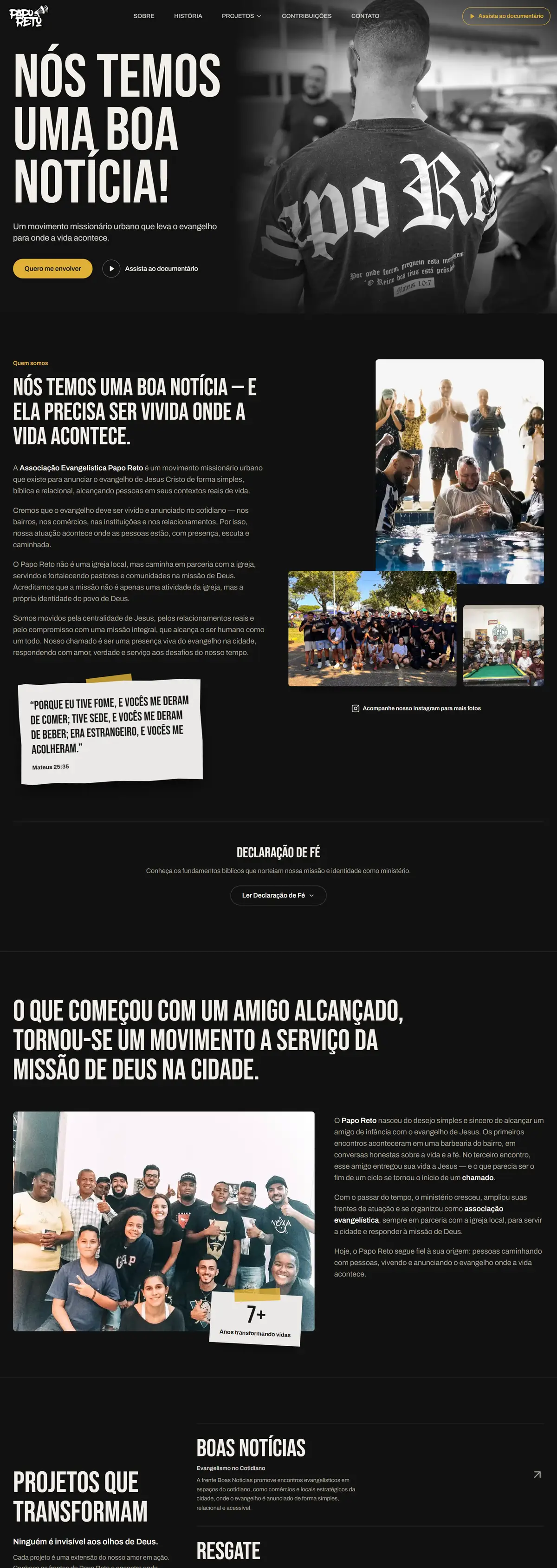 Papo Reto: site feito pela Ylink, rolando
